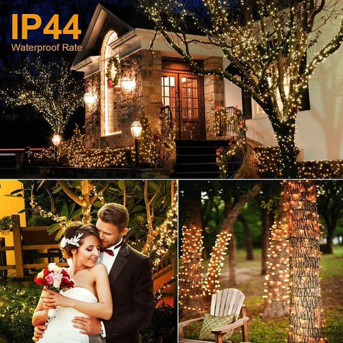 1+1 GRATIS: Instalatie De Craciun Tip Rola, 8 Jocuri De Lumini, LED-uri Mari, Rezistenta La Vreme Rea, Alimentare 220V, Interior/ Exterior