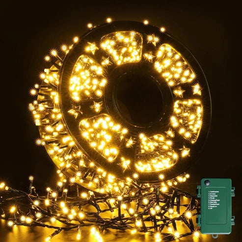 1+1 GRATIS: Instalatie De Craciun Tip Rola, 8 Jocuri De Lumini, LED-uri Mari, Rezistenta La Vreme Rea, Alimentare 220V, Interior/ Exterior