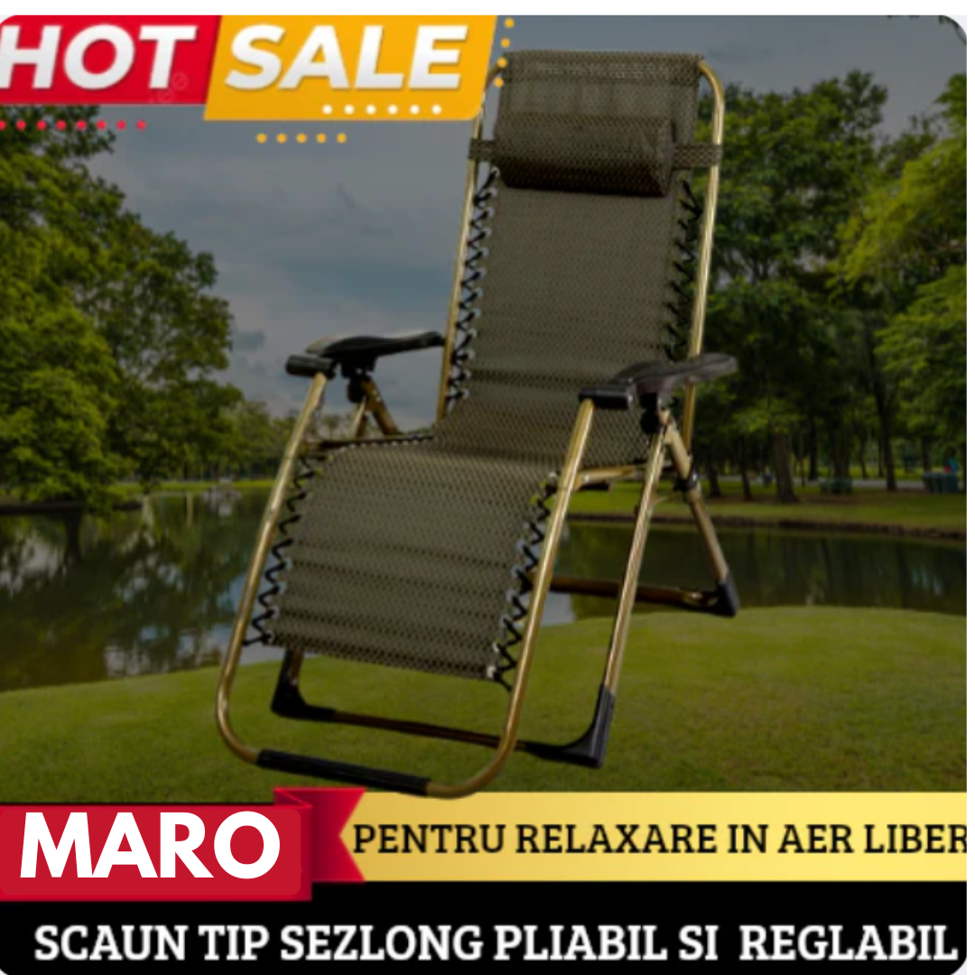 2 x Scaun Tip Sezlong Pliabil Si Reglabil Pentru Gradina Sau Terasa Maro