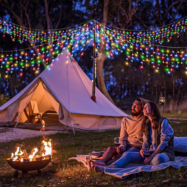 2+2 GRATS : Instalatie de Craciun, Tip Turturi, 8 Jocuri de Lumini, Interior sau Exterior, 12m, Interconectabila