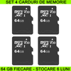 Set 4 carduri de 64 GB pentru camere de supraveghere
