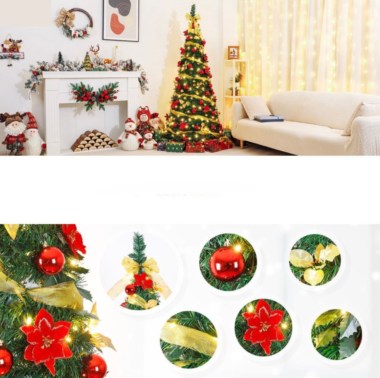 Brad De Craciun, Cu 45 De Accesorii Pentru Impodobit, 1.8 m Inaltime + Instalatie 10 m CADOU