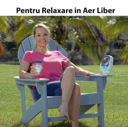 PACHET PROMO: Ventilator Portabil Arctic Cool 360° Cu Apa + Sistem Racire Terasa  Cu Vapori de Apa 20m + Parasolar Auto Tip Acordeon