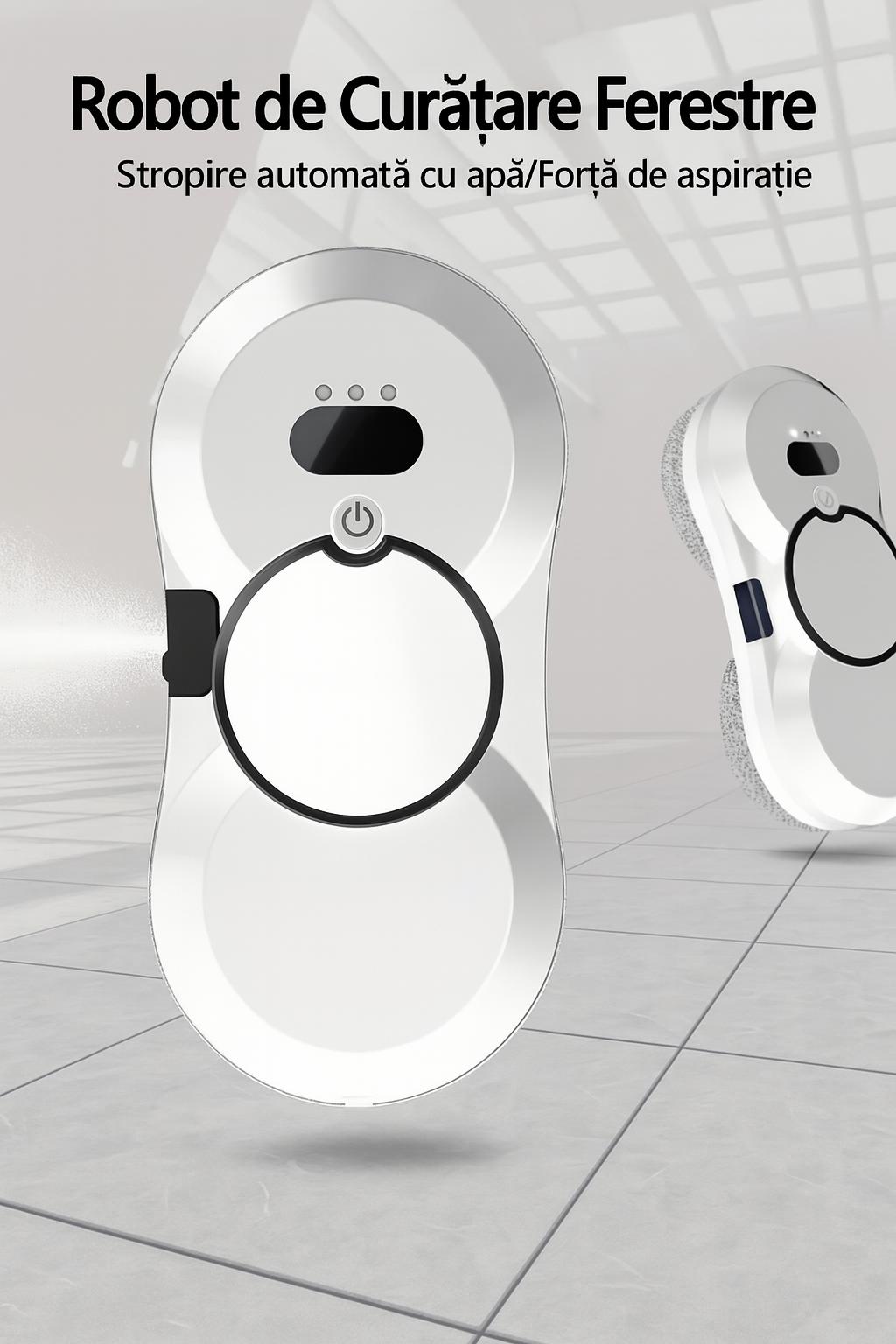 Robot De Curatare Geamuri Cu Pulverizare Automata Si Putere De Aspiratie Extra