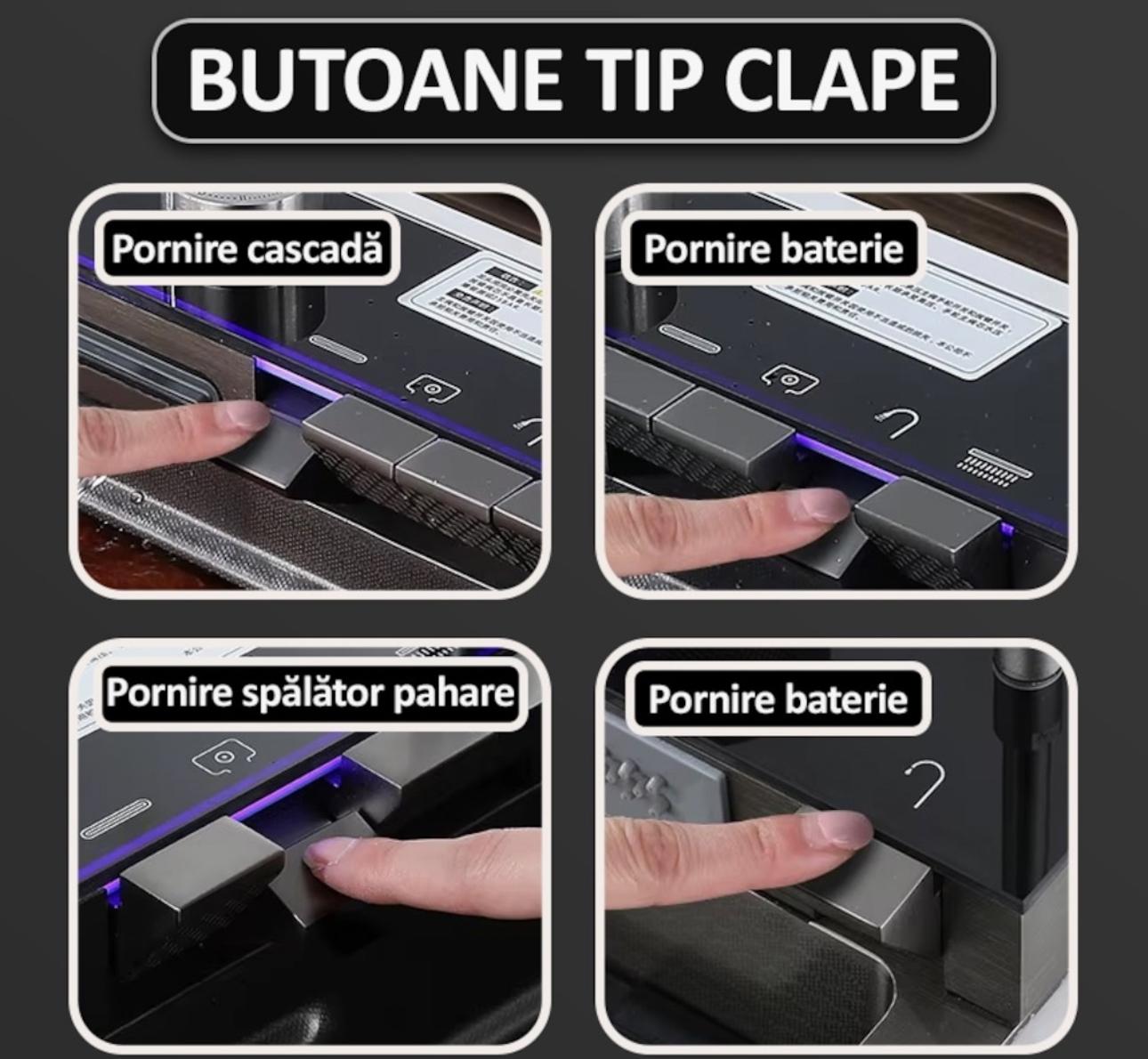 Chiuveta Premium 14 In 1 Cu Display Digital, Lumina Ambientala, Rola De Apa, Cascada, Baterie Extensibila Cu 3 Functii, Dozator De Detergent, Spalator De Pahare, Tocator, Din Otel Inoxidabil Anti-Zgarieturi