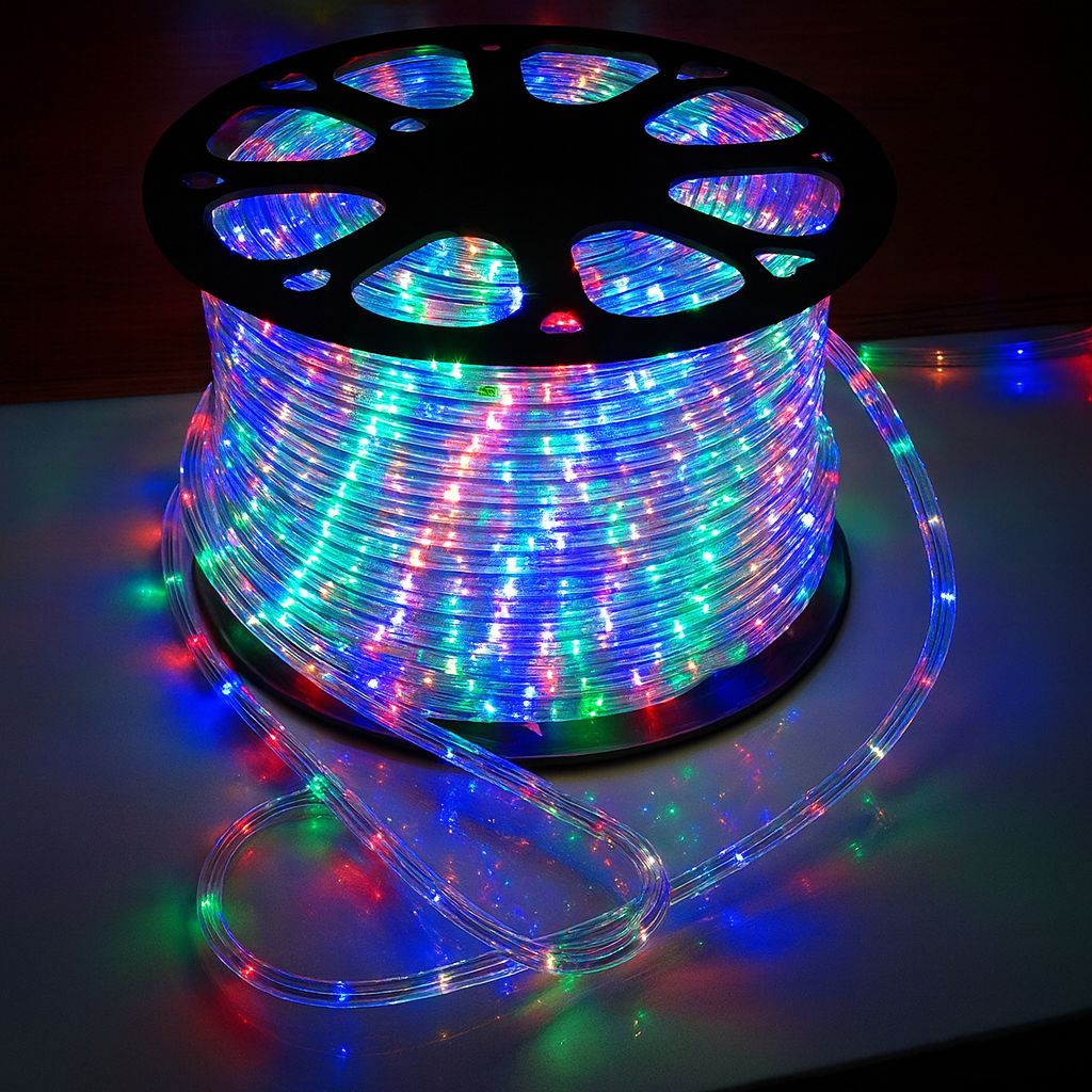 Instalatie de Craciun Tip Furtun Luminos, Lungime 20 Metri, 8 Moduri de Iluminare, Sectionabila, 220V, Controler Inclus, Lumina Multicolor