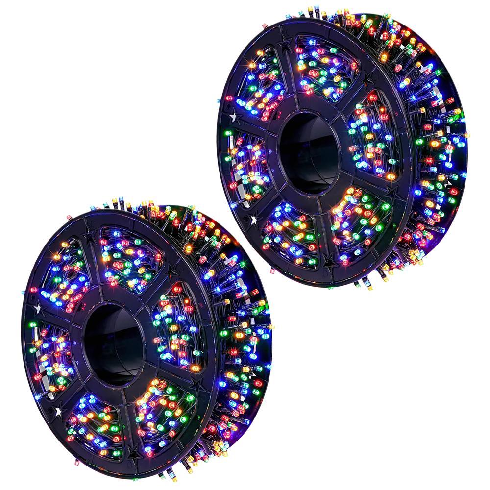 1+1 GRATIS: Instalatie De Craciun Tip Rola, 8 Jocuri De Lumini, LED-uri Mari, Rezistenta La Vreme Rea, Alimentare 220V, Interior/ Exterior