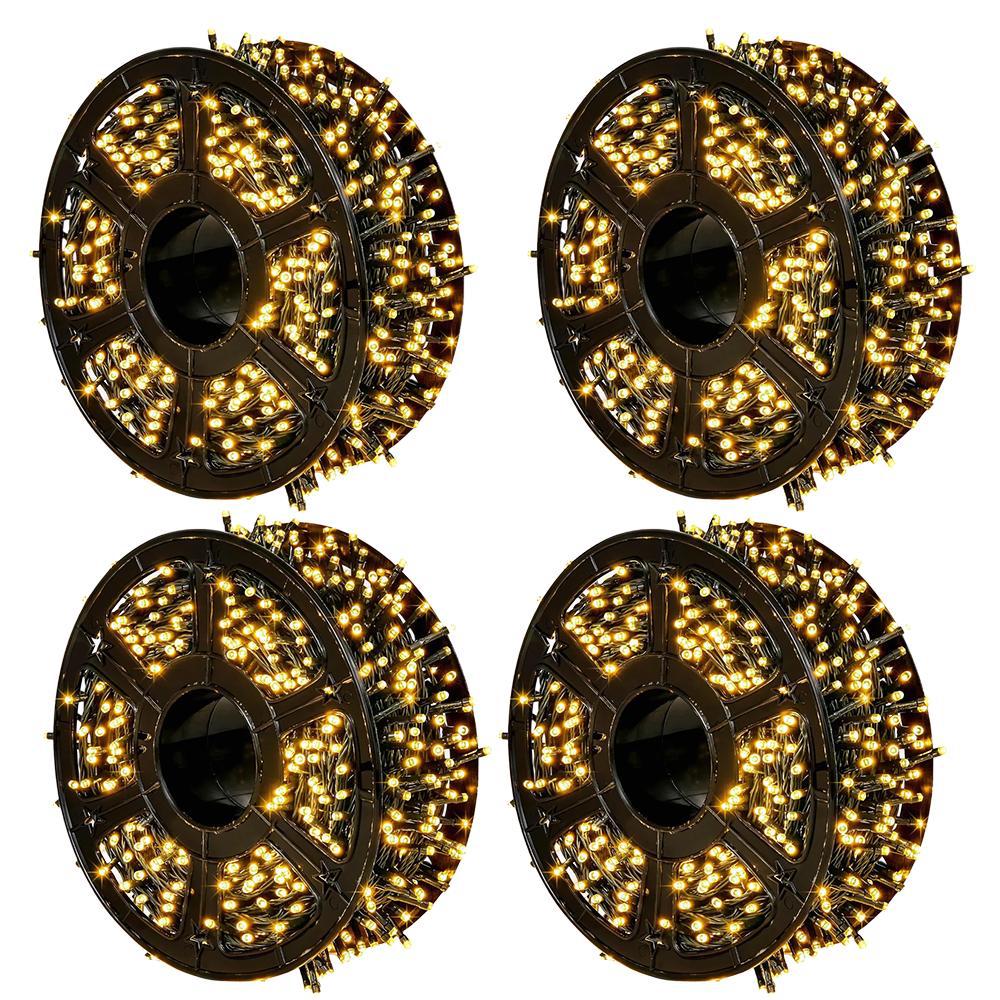 2+2 GRATIS : Instalatie De Craciun, Tip Rola, Cu 1000 LED-uri Mari, Interior sau Exterior, Rezistenta La Vreme Rea, 100 m, Alb Cald