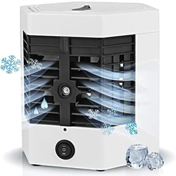 1+1 GRATIS: Mini Aer-Conditionat Portabil, 2 Moduri De Functionare, Putere 10W, Incarcare USB