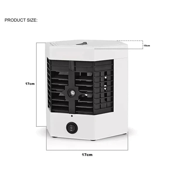 1+1 GRATIS: Mini Aer-Conditionat Portabil, 2 Moduri De Functionare, Putere 10W, Incarcare USB