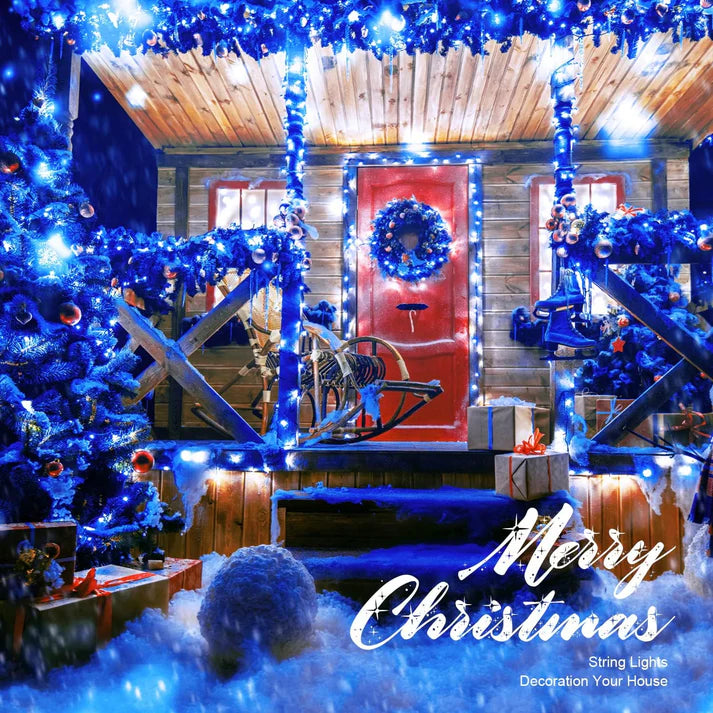 5+5 GRATIS: Instalatie De Craciun, Tip Rola, Cu 1000 LED-uri Mari, Interior sau Exterior, Rezistenta La Vreme Rea, 100 m, Albastru + Transport GRATUIT