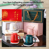 Cana Inteligenta de Cafea din Ceramica, cu Capac si Lingurita, 55 Grade, Controlul Temperaturii