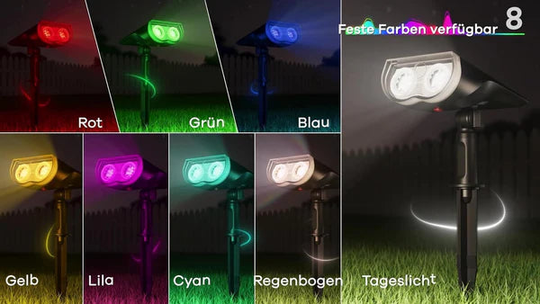Lampa Solara RGB cu LED-uri Colorate, Panou Solar, Sistem de Prindere, 7 Culori, Pornire si Oprire Automata
