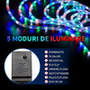1+1 GRATIS: Instalatie de Craciun Tip Furtun Luminos, Lungime 10 Metri, 8 Moduri de Iluminare, Sectionabila, 220V, Controler Inclus, Lumina Multicolor