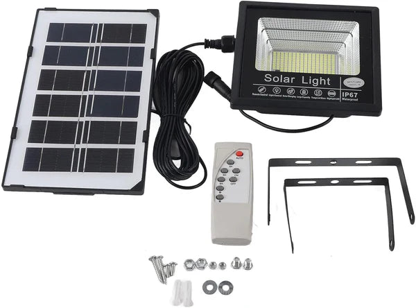 PACHET PROMOTIONAL: 1+1 GRATIS - Proiector LED cu Panou Solar, 50W, Control Prin Telecomanda, Senzor Crepuscular
