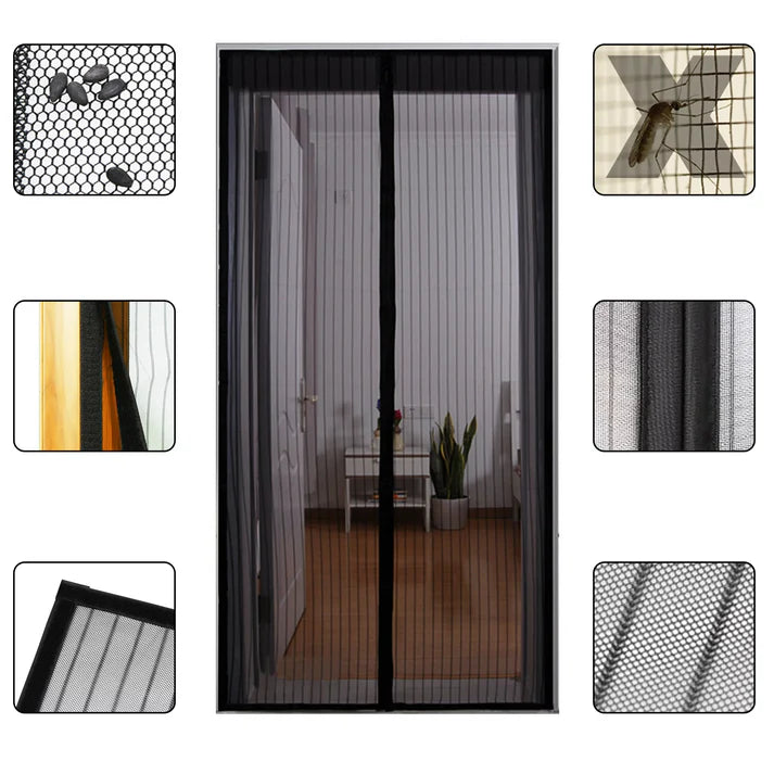 1+1 GRATIS - Plasa Pentru Usa, Impotriva Insectelor, Cu Magnet, Dimensiune 210 x 100 cm