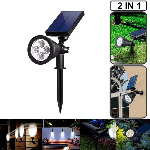 Proiector LED cu Incarcare Solara, Lumina Alb Rece, 3 Moduri de Iluminat, Cu Suport de Fixare