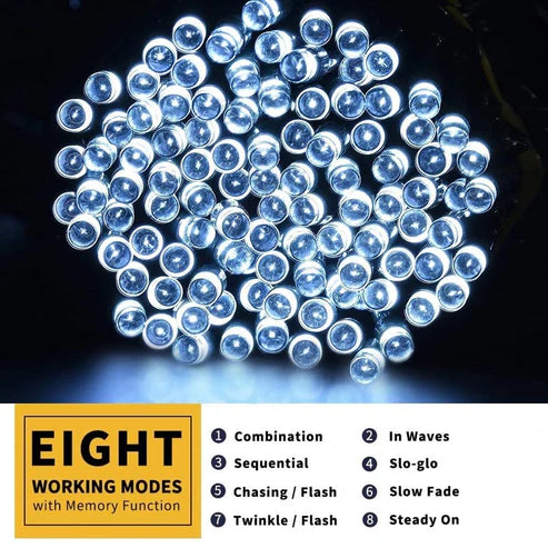 1+1 GRATIS: Instalatie De Craciun Tip Rola, 8 Jocuri De Lumini, LED-uri Mari, Rezistenta La Vreme Rea, Alimentare 220V, Interior/ Exterior