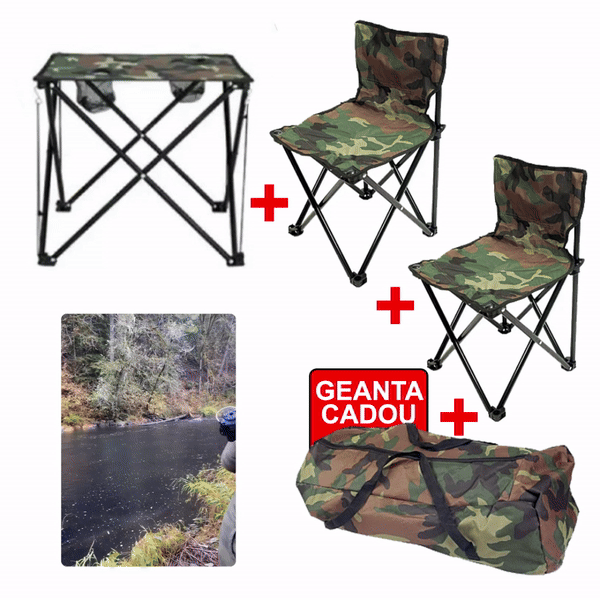 Set masa si 2 scaune pentru camping + CADOU geanta de transport