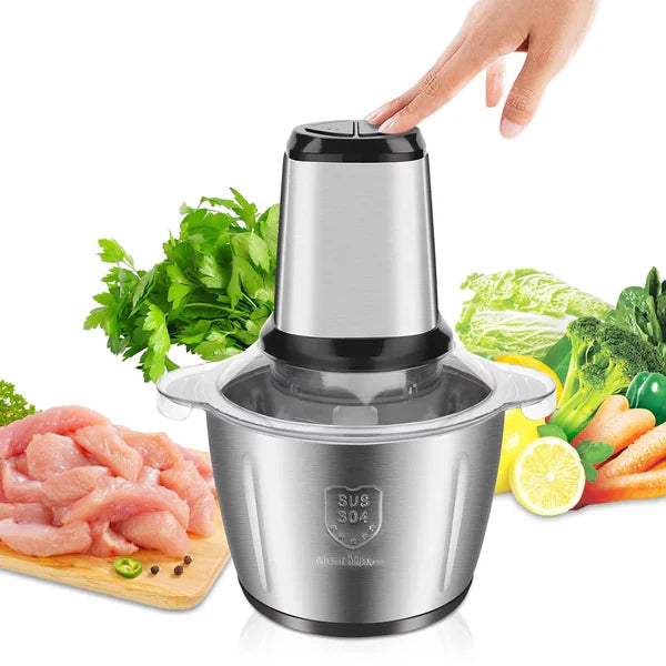 Tocator Electric Pentru Carne, Fructe si Legume, Bol Din Inox, Capacitate 3L, 4 Lame Din Inox, 300W Putere