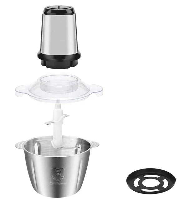 Tocator Electric Pentru Carne, Fructe si Legume, Bol Din Inox, Capacitate 3L, 4 Lame Din Inox, 300W Putere